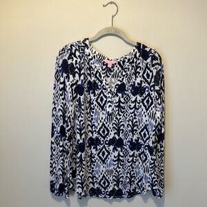 Lilly Pulitzer navy and white top, size XS